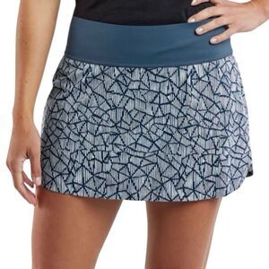 Title Nine Ultralight Running Skort Skirt Teal Geometric Print Size Large